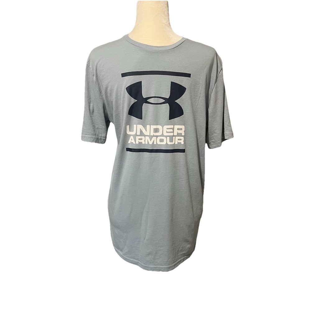 Under Armour Mens Medium Loose Fit Graphic Logo Short Sleeve T-Shirt‎ Light Blue